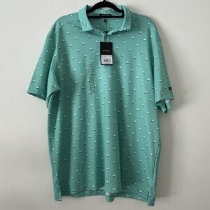 NWT Bad Birdie Golf Polo Shirt Men's XXL Aqua Dot Performance Short Sleeve Golf